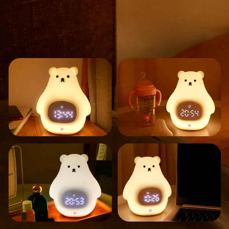 Big White Bear silicone night light with cartoon design and timer functions