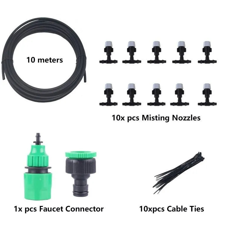 10 metre garden irrigation hose water mist system with 10 spray heads for greening projects