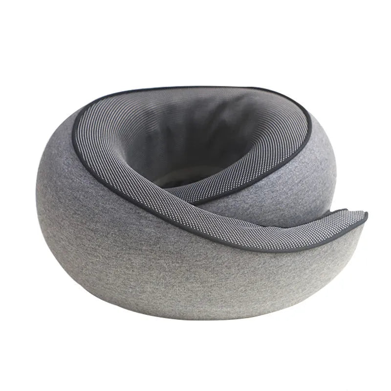 U-shaped memory foam travel neck pillow with storage bag in four colour options