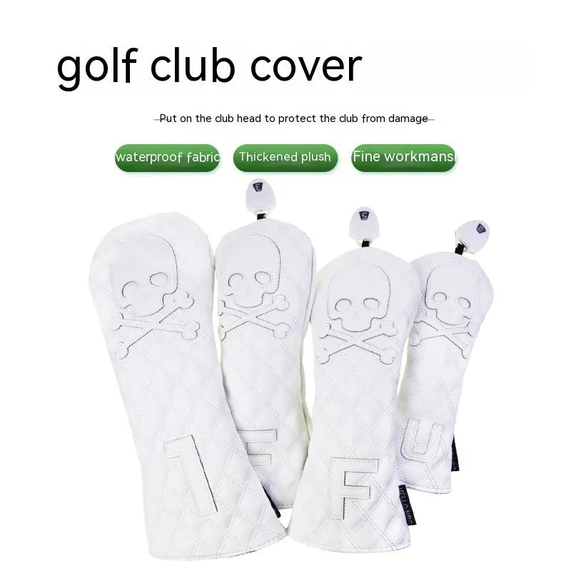 Black and white golf waterproof wooden pole protective cover for club handles