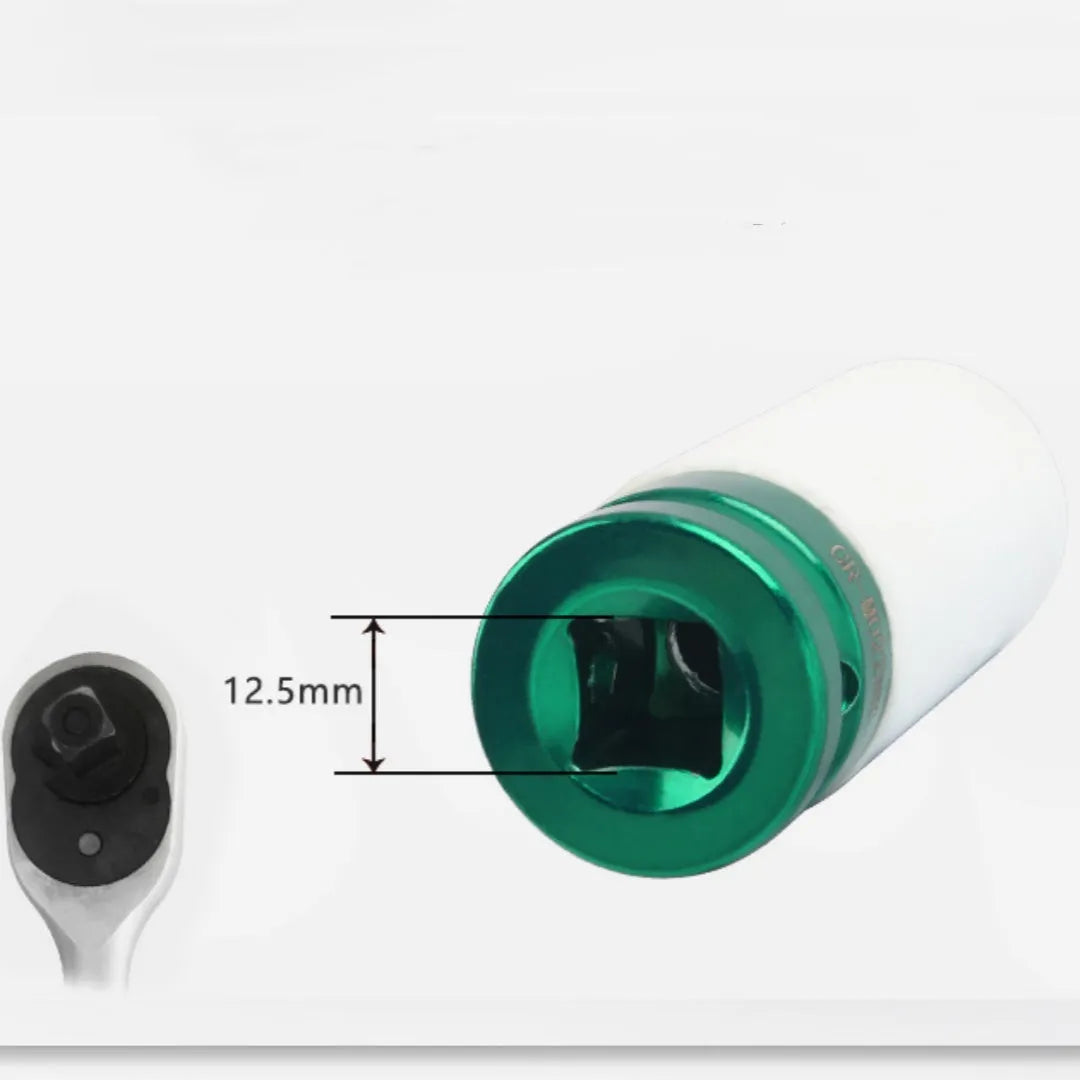 45# steel hexagon socket for pneumatic wrench in 17mm, 19mm, 21mm, and 22mm sizes.
