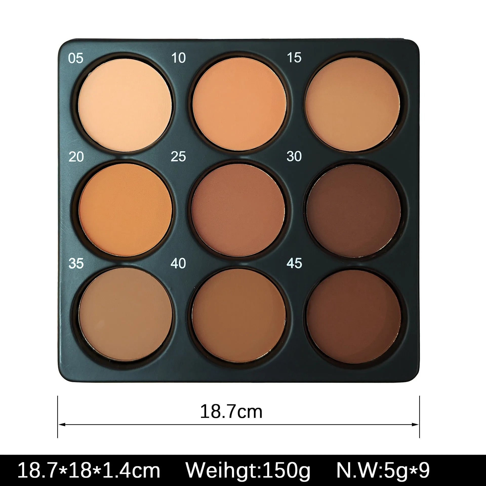 Dark matte makeup palette with 9 colours, repair disk, for punk INS national fashion styles