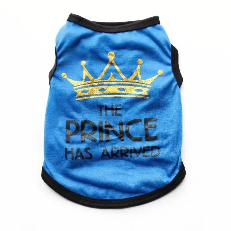 Cotton puppy vest for spring and summer in blue colour option with casual styling
