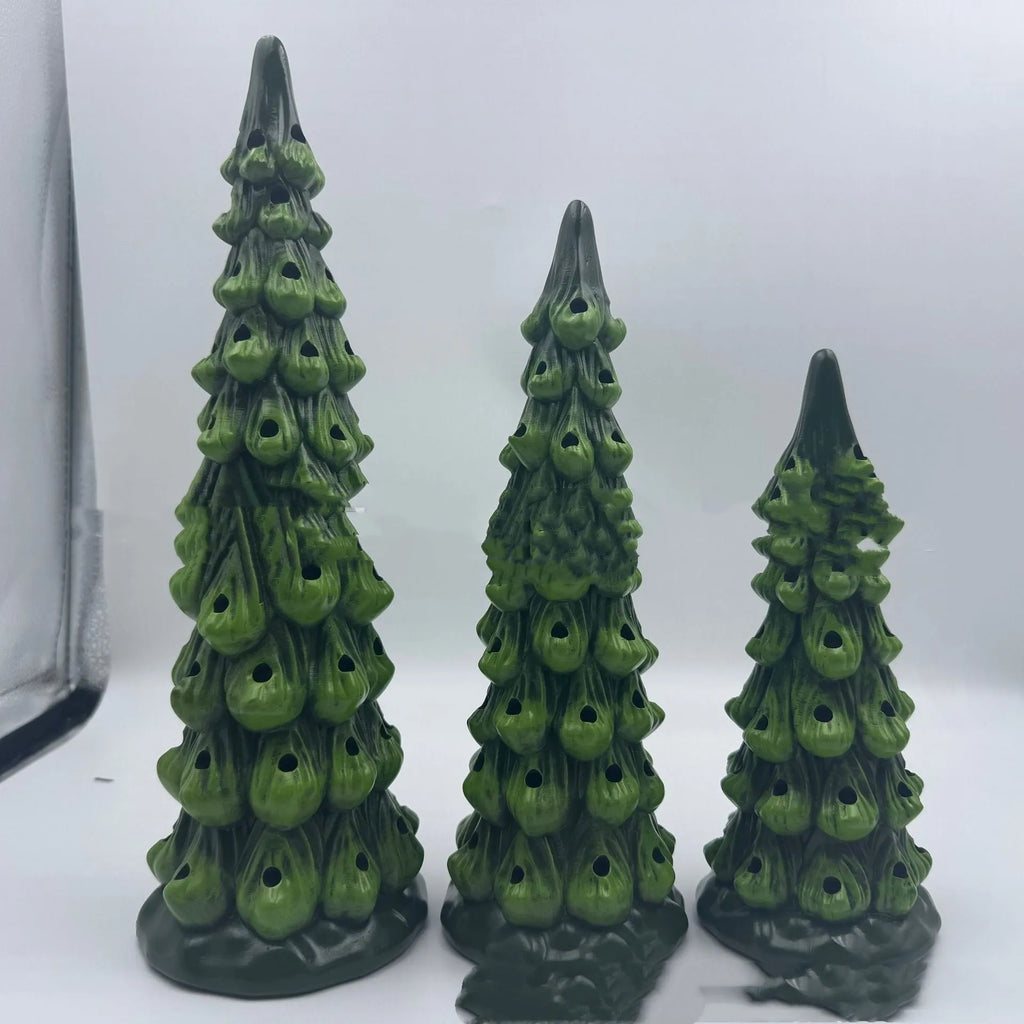 Resin Christmas tree decoration in European style with lighting option