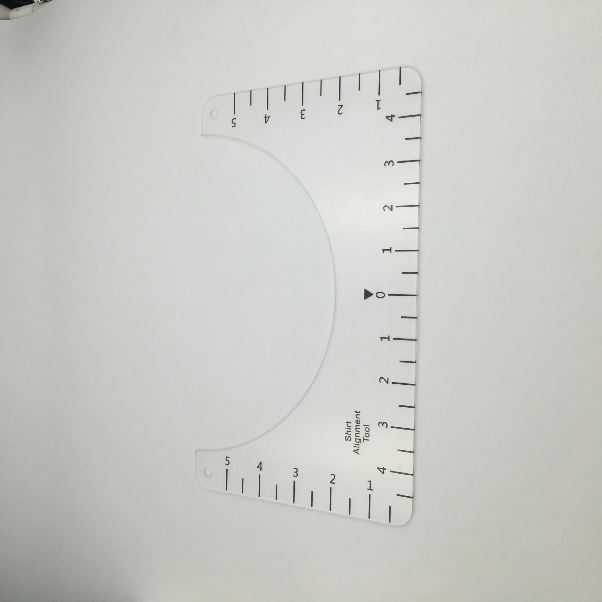 Transparent acrylic sewing patch ruler with measurement grid for T-shirt alignment
