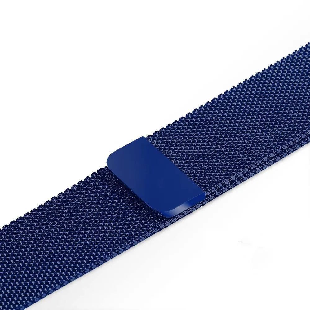 Stainless steel watch strap showing 220mm length with buckle, available in 22mm and 24mm widths for 38mm and 42mm watches