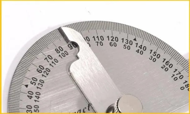 Adjustable protractor showing 180 degree measurement scale in 14.5cm or 15cm size options
