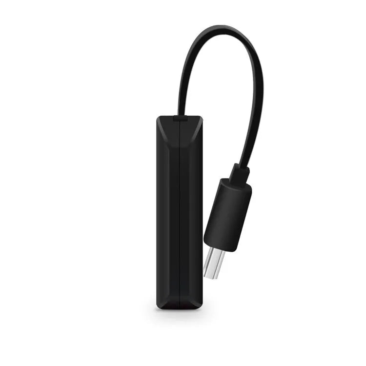 Compact black HDMI mobile phone to TV adapter dongle for 1080p screen mirroring.