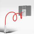 Bedside oversize flat panel handset holder with long arm and adjustable angle for mobile phones