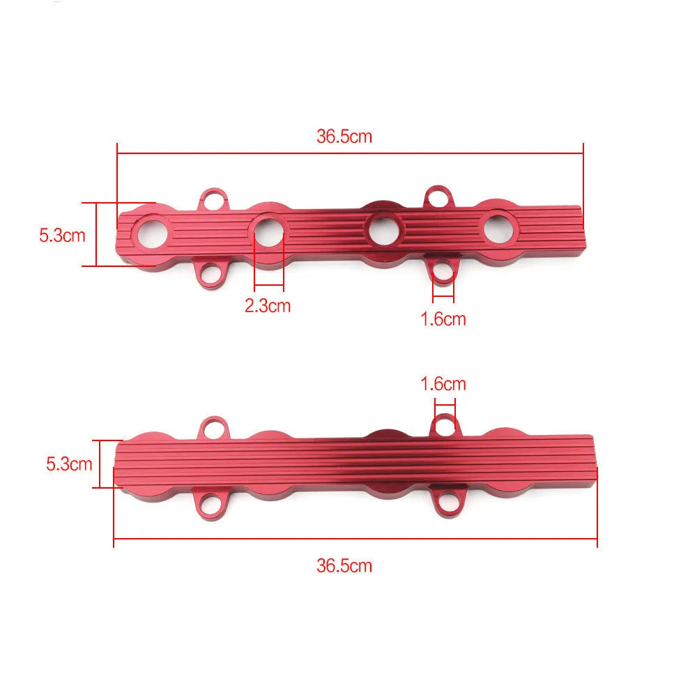 Aluminium alloy engine hood cover in blue, red, or silver with optional mounting holes