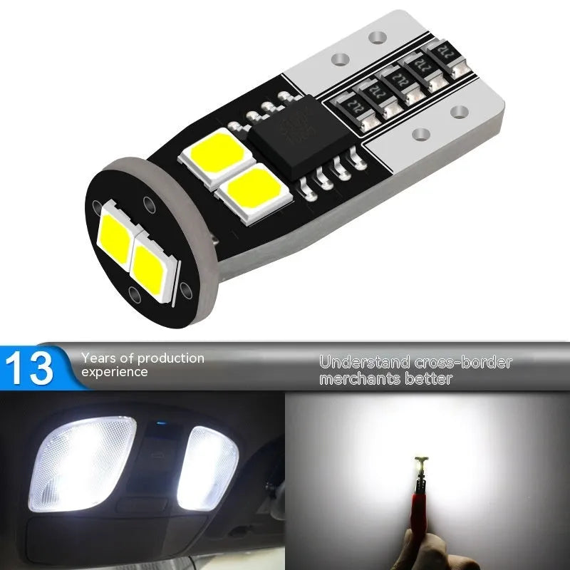 Small white 12V car interior lamp for licence plate reading light.