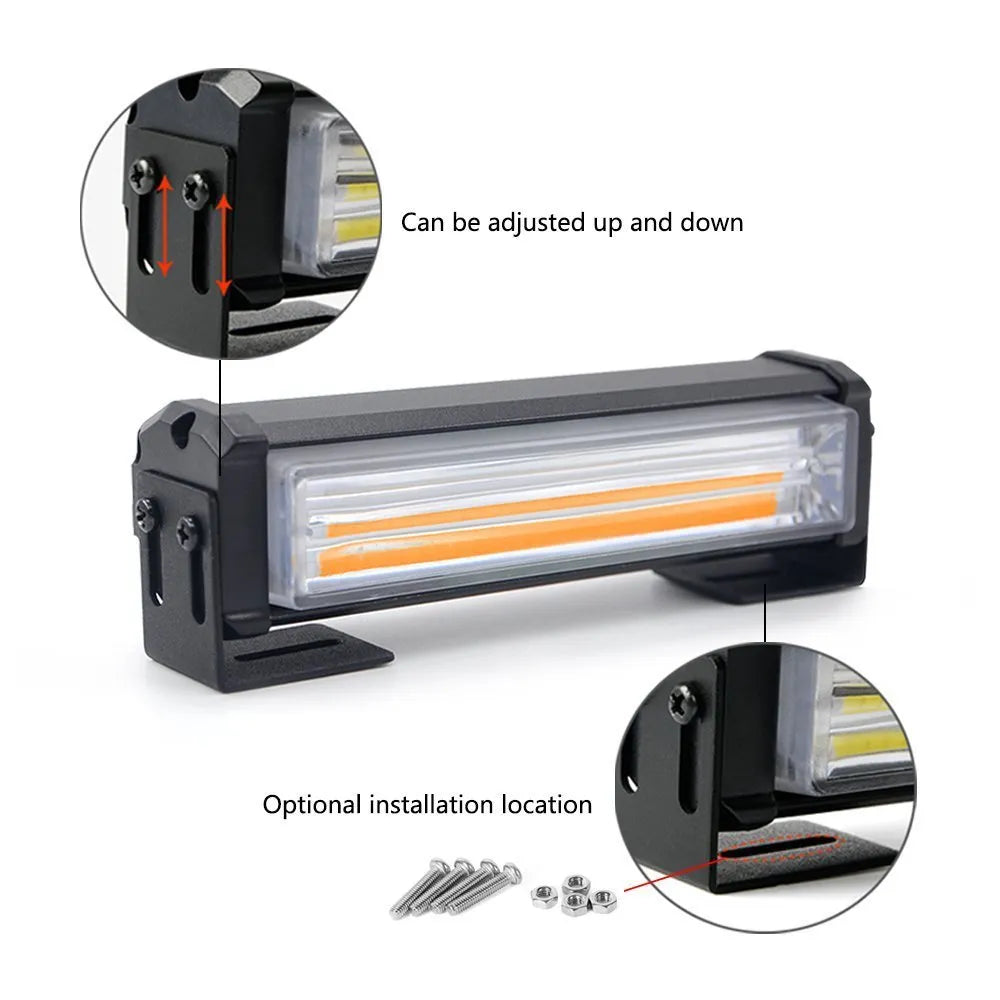 Yellow double-sided net strobe warning light with 160mm aluminium alloy housing