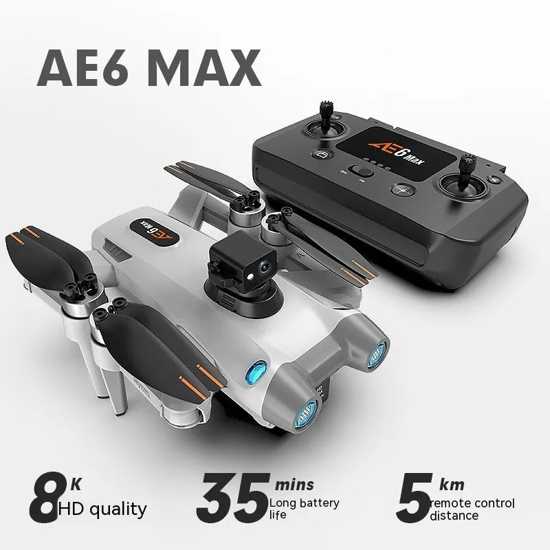 HD aerial photography drone with GPS, brushless motor, 8K camera, and obstacle avoidance, black or grey.