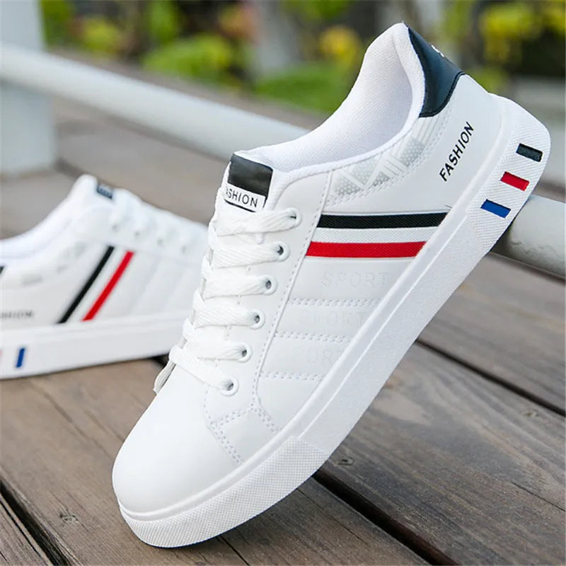Sports shoes in black, grey, or white with mesh upper and cushioned sole