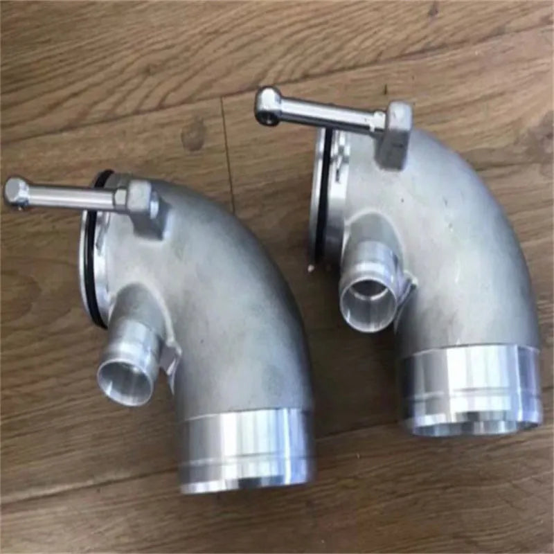 Black aluminium alloy 90-degree turbocharger inlet elbow pipe for modified car engines