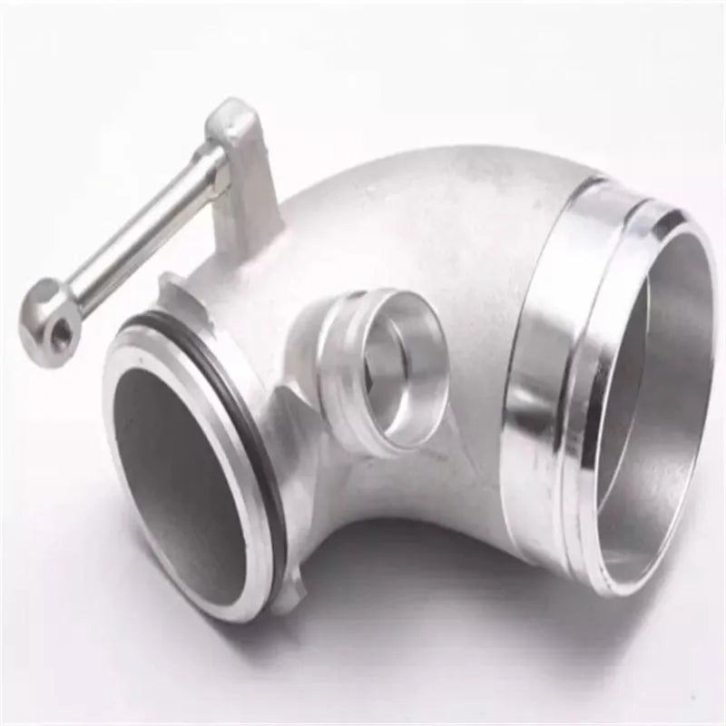 Black aluminium alloy 90-degree turbocharger inlet elbow pipe for modified car engines