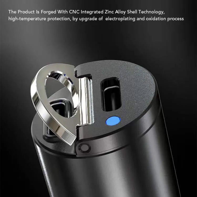 Mini 30W car cigarette lighter charger with compact zinc alloy housing