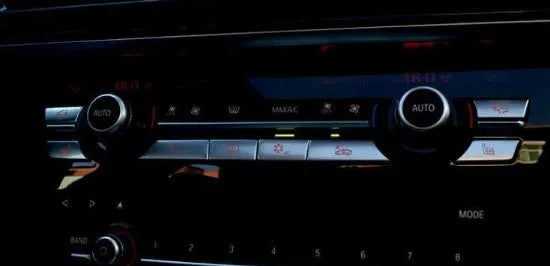 Silver automotive air conditioning button panel set with CD digital buttons for dashboard replacement