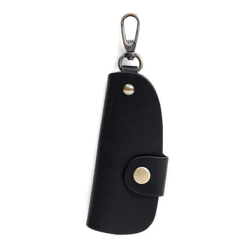 Genuine leather car key storage bag in short length with multifunctional door handmade design