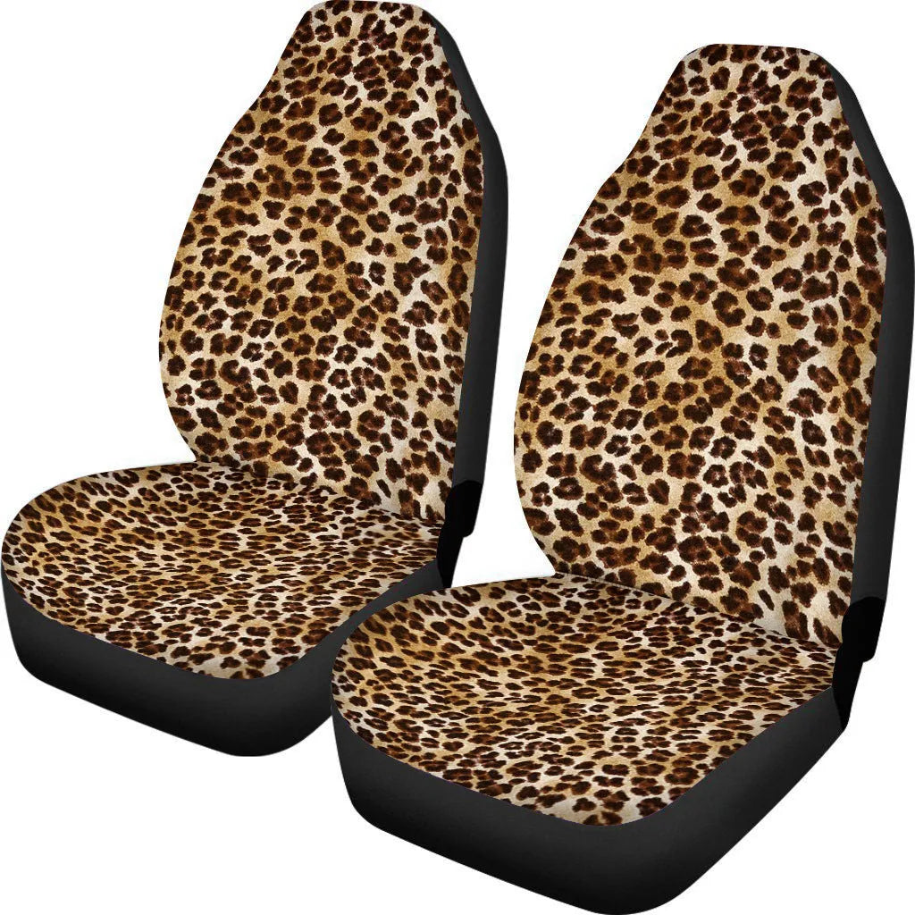 Cow spot leopard print retro pattern car seat covers for universal five-seat vehicles