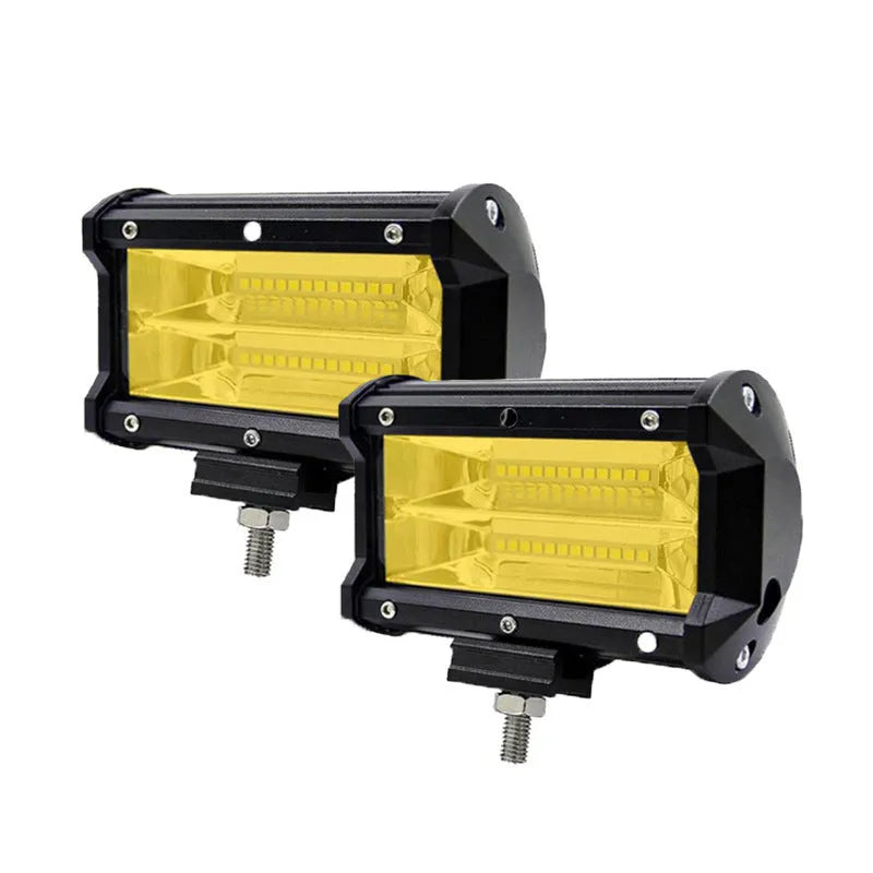 Black 5-inch LED off-road work light with die-cast aluminium housing and bracket