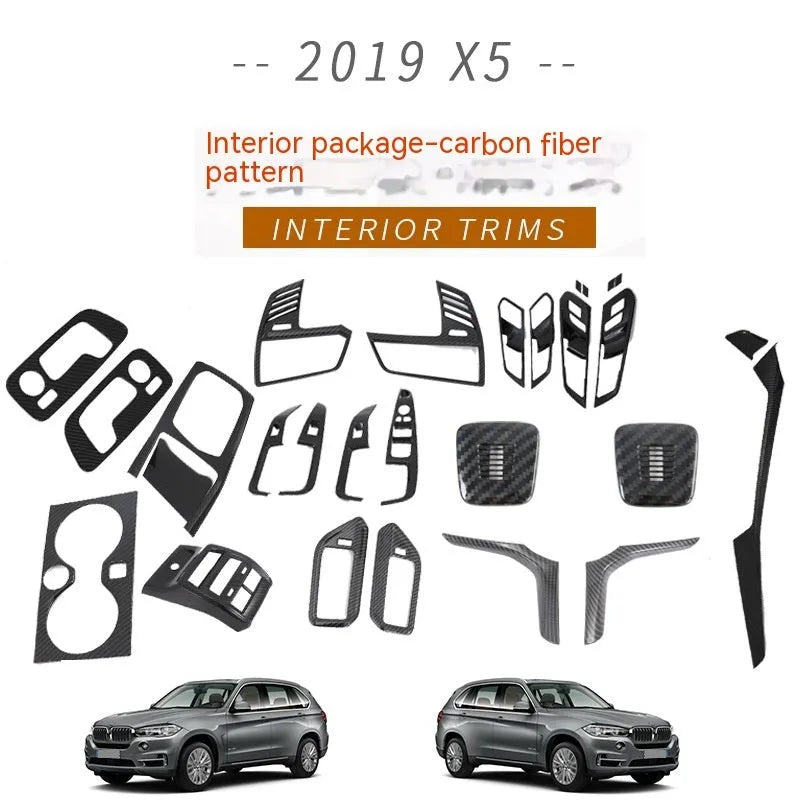 Black ABS plastic cup holder decoration for 2019 BMW X5 central control panel