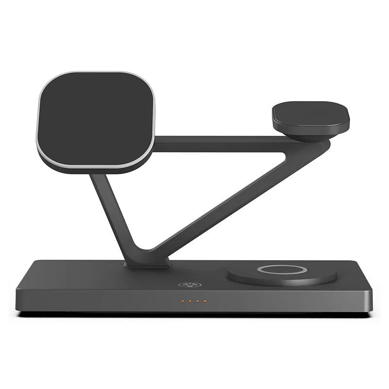 Five-in-one wireless charging night lamp with magnetic phone bracket, watch charging station and circular charging base