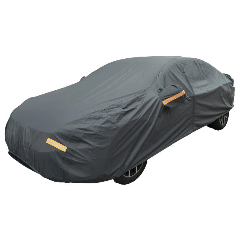 Grey PVC chemical fibre Volkswagen car cover with rainproof and sun protection shown in use