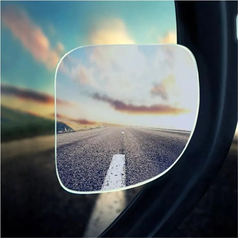 White no-edge glass car rearview mirror with 360-degree adjustment for blind spot visibility