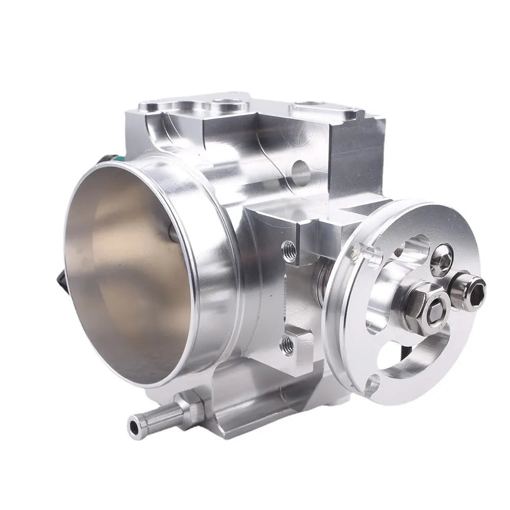 Aluminium throttle body for Honda K20A engines with 70mm diameter in black finish