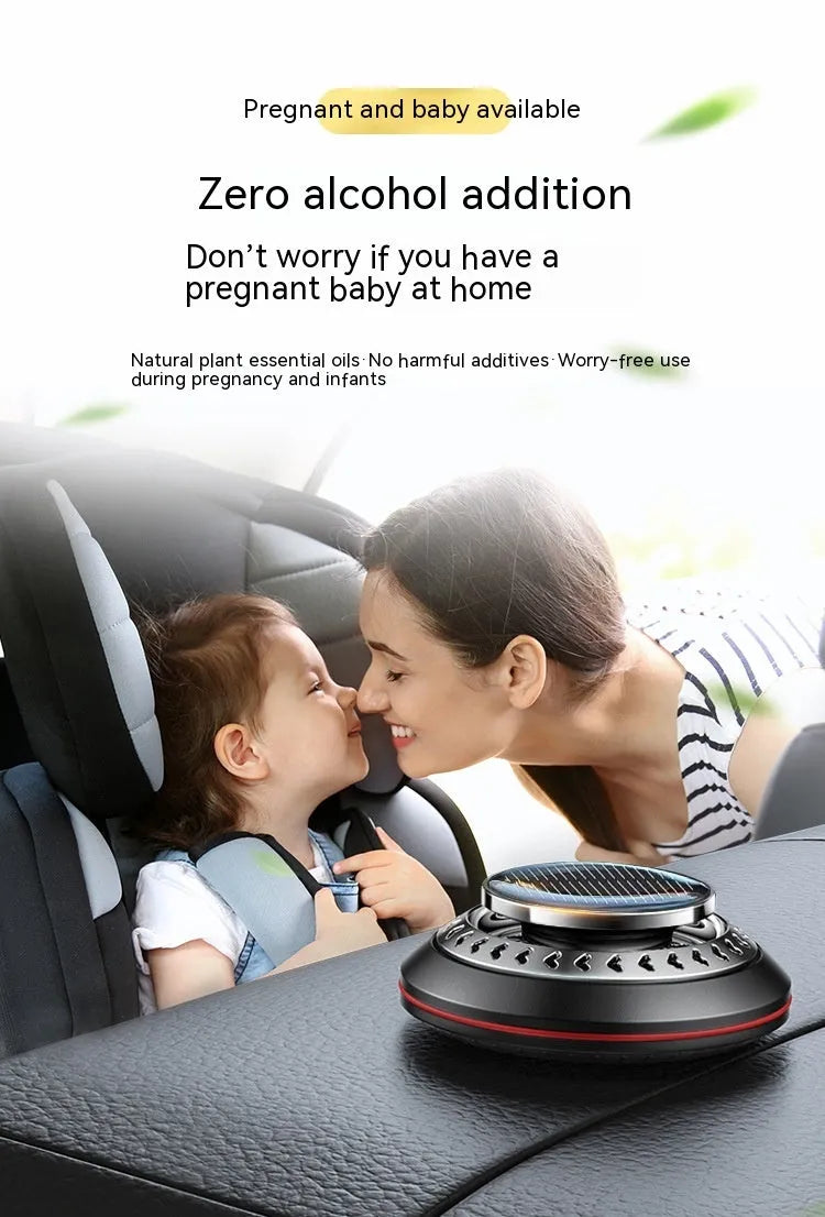 Solar seat air purifier car fragrance dispenser in aluminium alloy black red silver