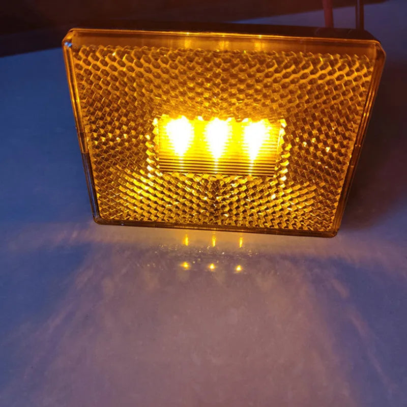 LED trailer side light with transparent cover in red or yellow colour options