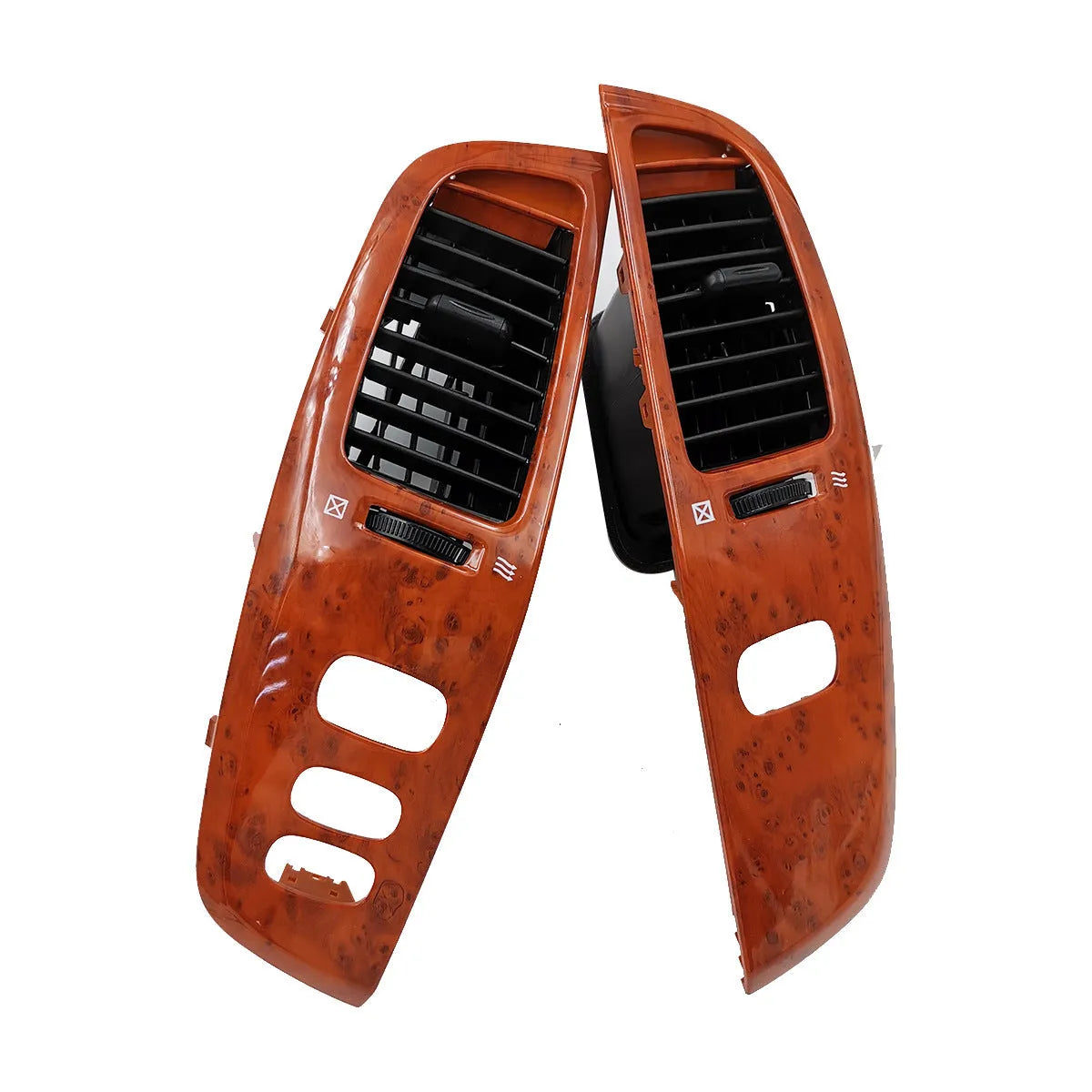 Peach wood coloured ABS plastic air outlet decorative panel.
