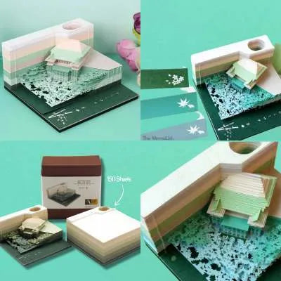 One Piece anime architectural sticky notes notepad in 80x45 mm size with craft paper