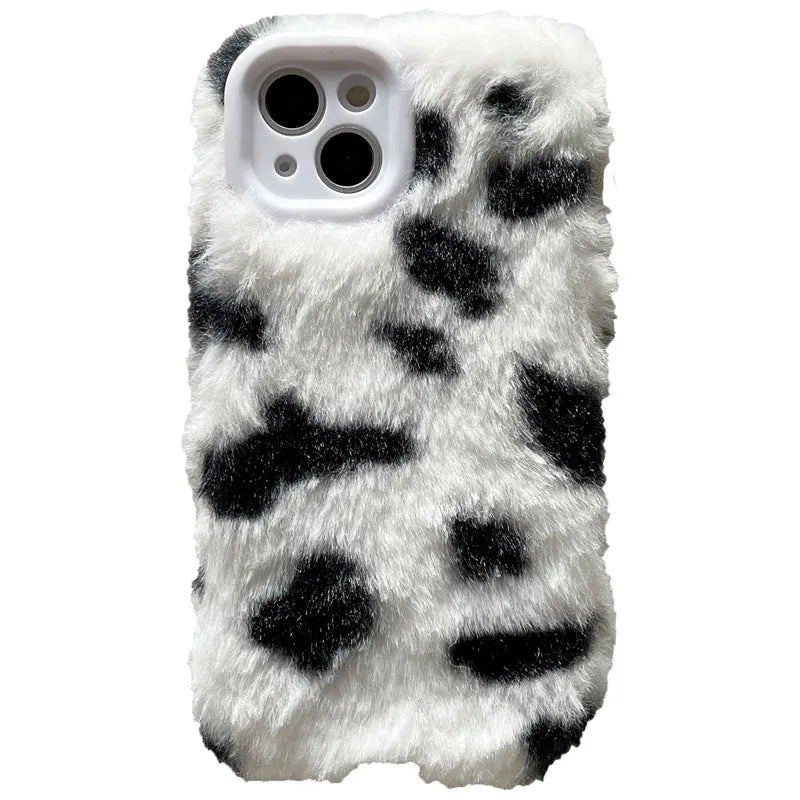 Black and white cow pattern TPU phone case, back cover type for selected iPhone models
