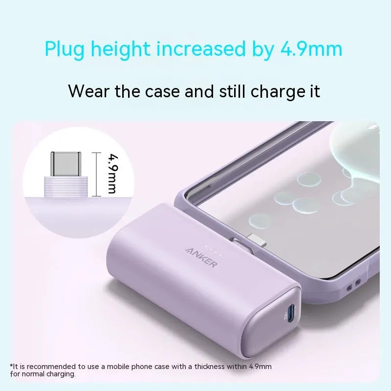 Capsule Power Bank A1653 in black, showing compact size and foldable Type-C head