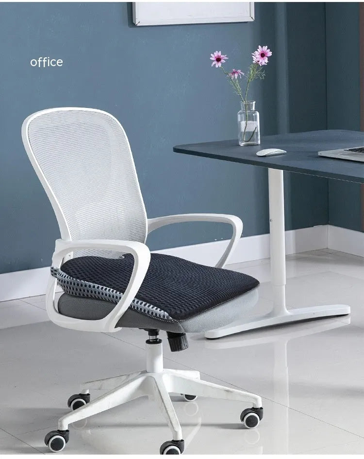 Memory foam car cushion with strap attachment in black, grey and milky white colours