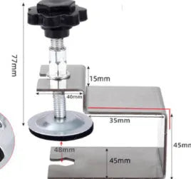 Drawer panel fixing clip in stainless steel or galvanized construction with multiple format options