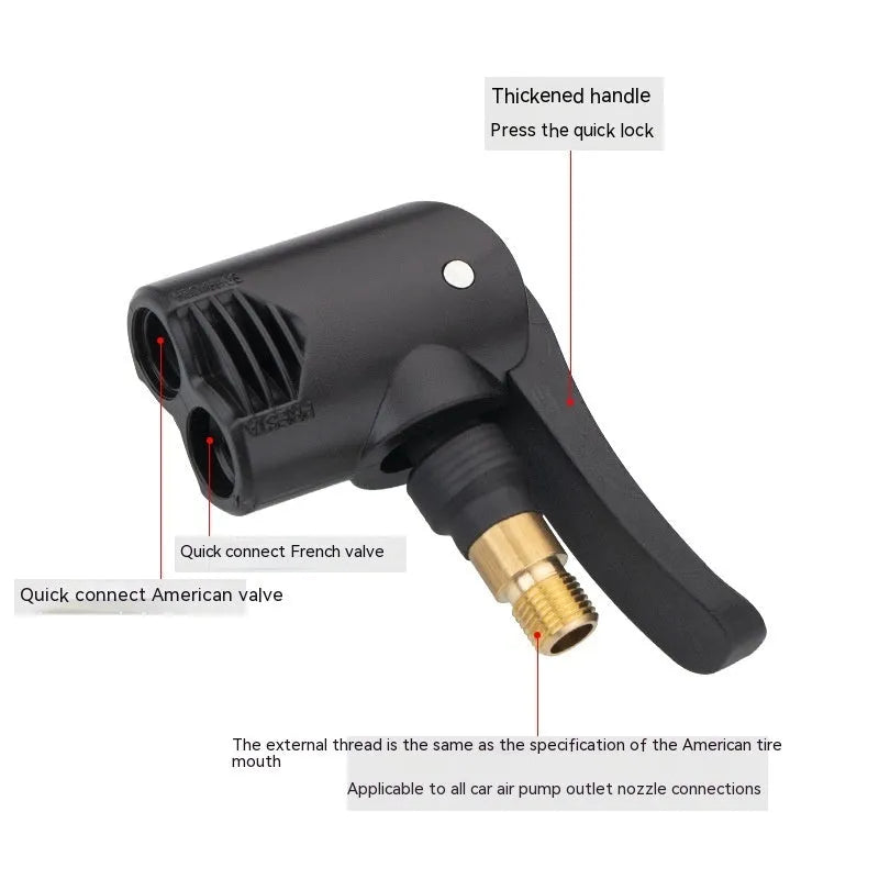 Vehicle air conversion inflatable chuck with 220W power and USB charging port