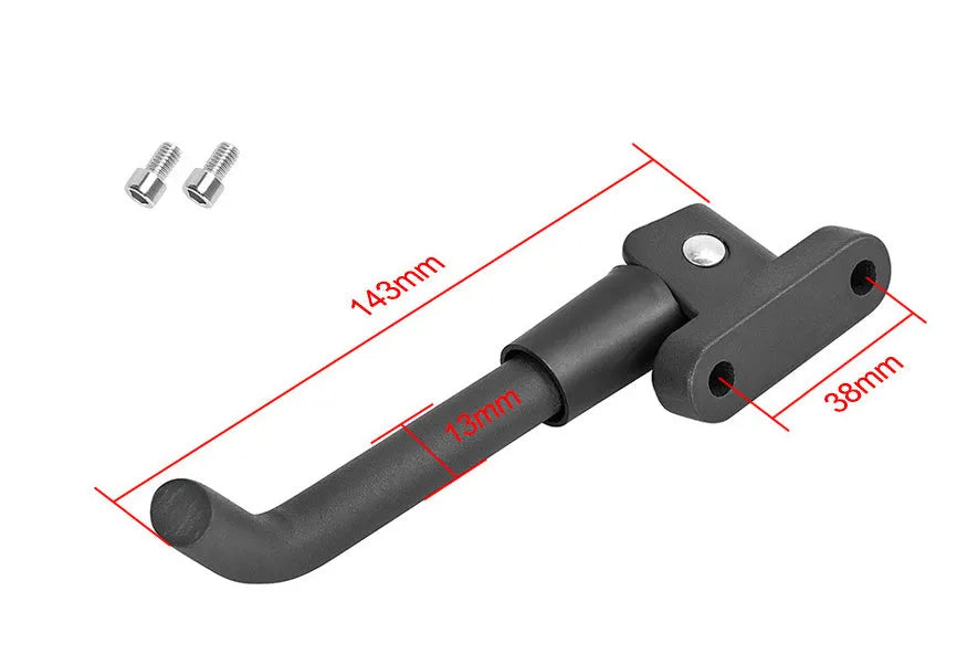 Aluminium alloy electric scooter foot brace accessories kit in black, white, and grey colours with mounting screws