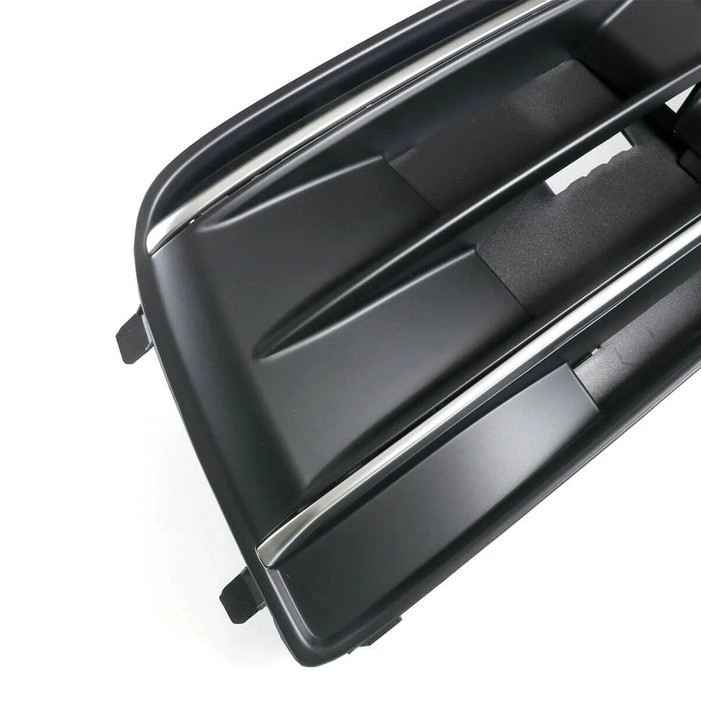 Black front bumper lower grille fog light frame pair for Audi Q5 2018-2022 models