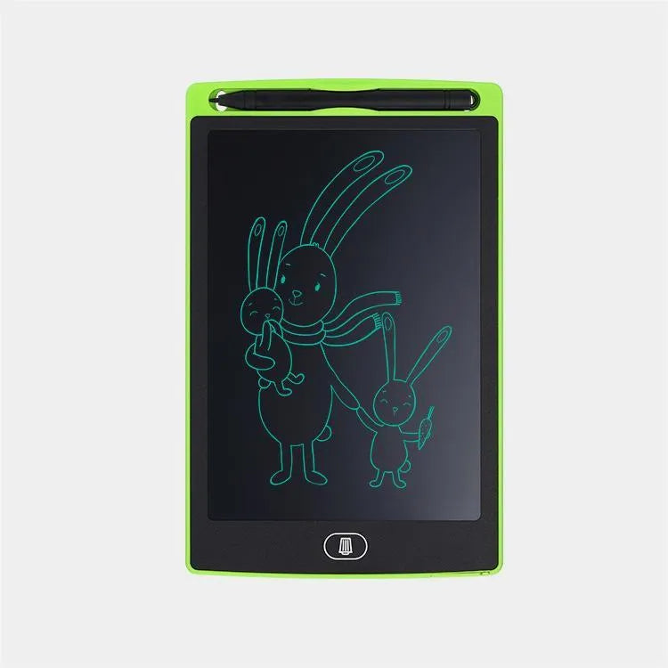 Electronic writing board drawing tablet for children in black, white, red, and green colour options