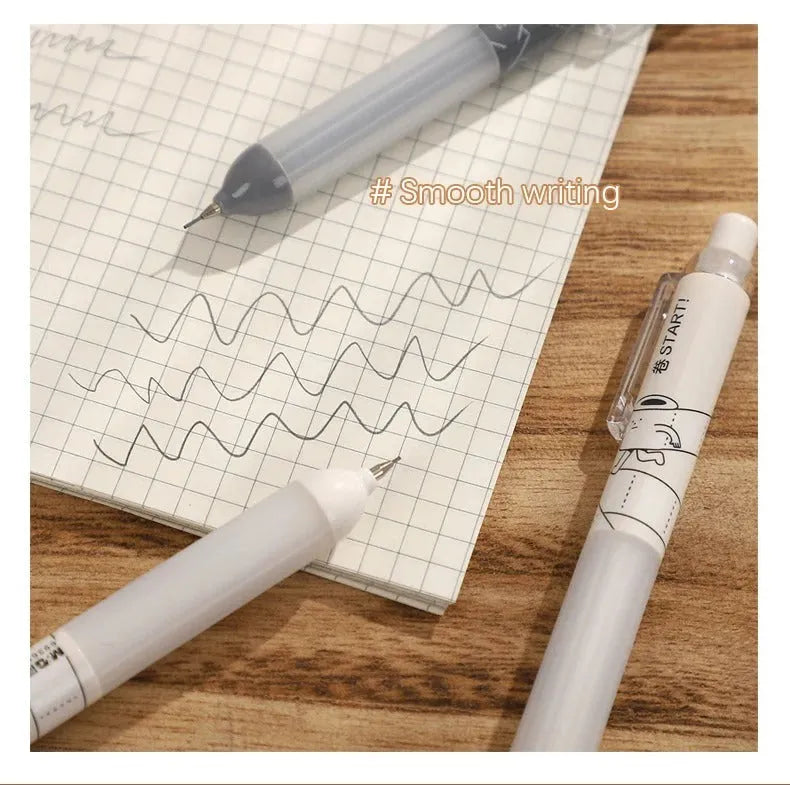 Minimalist 0.5mm automatic pencil with plastic pen holder in black or white colour options