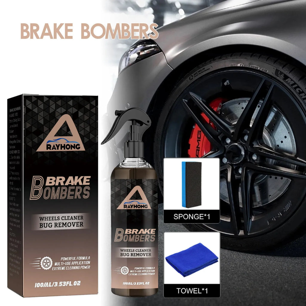 120ml car brake cleanser bottle and sponge towel for rust removal and polishing