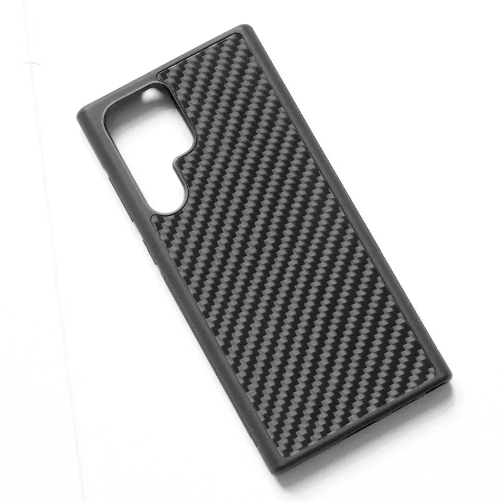 Forged carbon fibre silicone phone case for Samsung Galaxy S21 S22 S23 with 3K Twill or Forged Grain pattern
