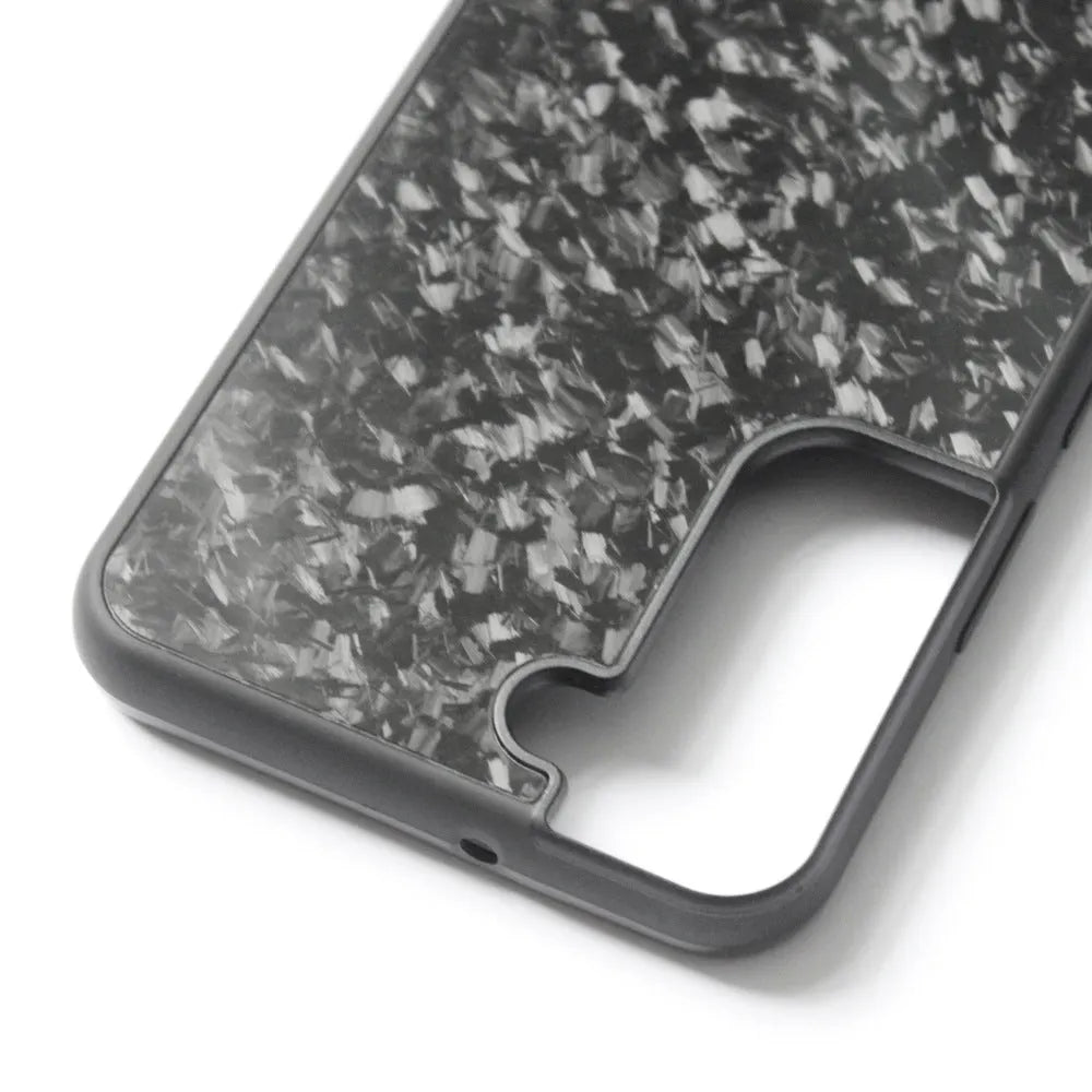 Forged carbon fibre silicone phone case for Samsung Galaxy S21 S22 S23 with 3K Twill or Forged Grain pattern