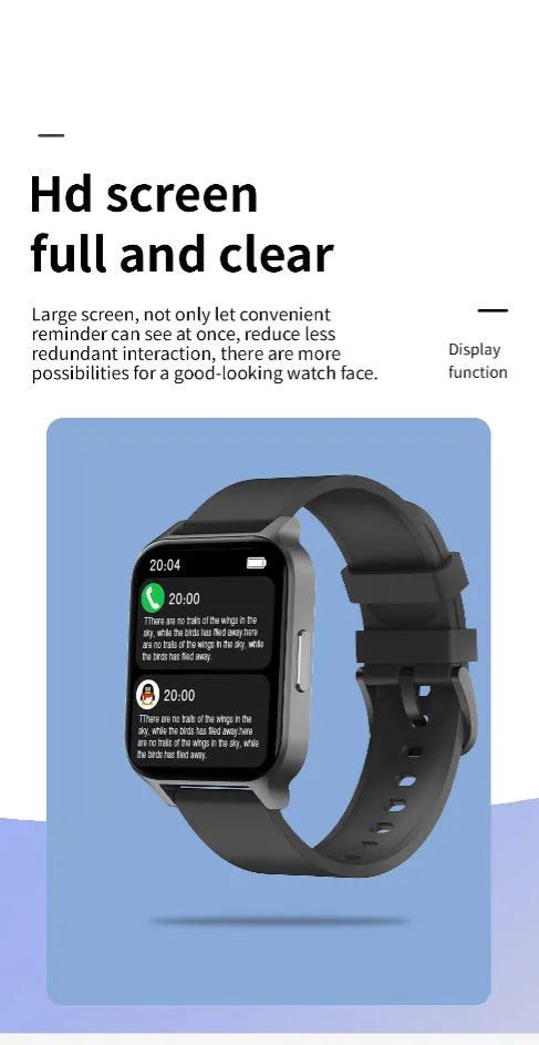 Smart health watch with colour screen showing heart rate and blood pressure readings on wrist