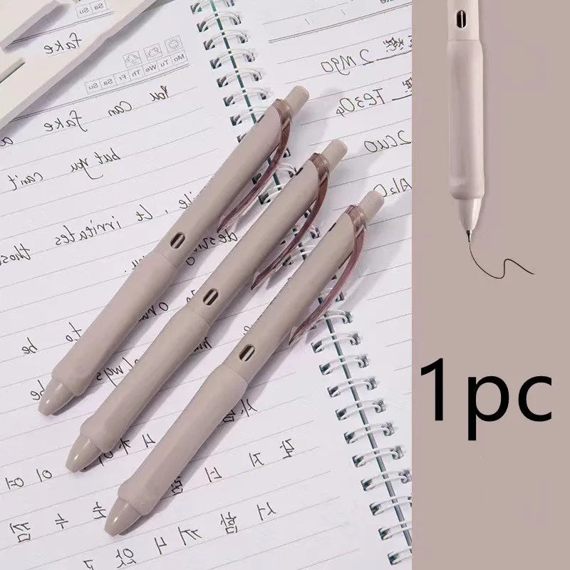 Macaron series press gel pen with 0.5mm tip in smoked white, brown and pink colour options
