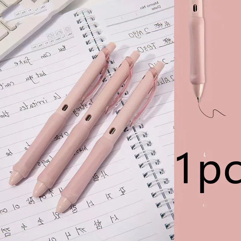 Macaron series press gel pen with 0.5mm tip in smoked white, brown and pink colour options