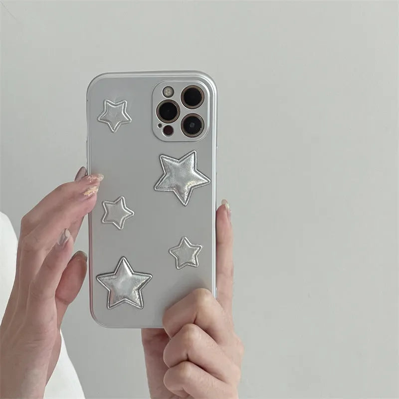 Silver electroplated silicone iPhone case with five-dimension XINGX design